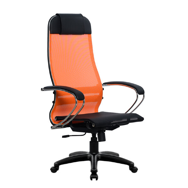 Кресло Metta SU-1-BK Комплект 4 оранжевый, сетка, крестовина пластик Pl