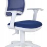 Офисное кресло Бюрократ CH-W797/BL/TW-10 (белый пластик, спинка синяя сетка, сиденье синее TW-10)