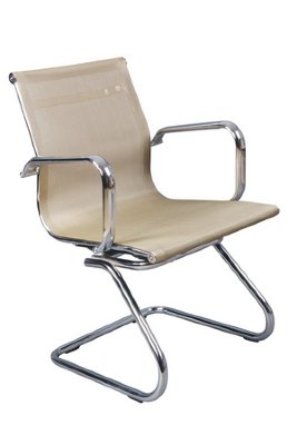 Кресло посетителя Бюрократ CH-993-Low-V/gold низкая спинка золотой сетка полозья хром