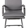 Кресло посетителя Бюрократ CH-993-Low-V/grey низкая спинка серый искусственная кожа полозья хром