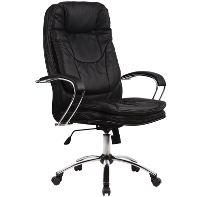 Кресло Metta LK-11 CH 721 кожа New-Leather черный, крестовина хром