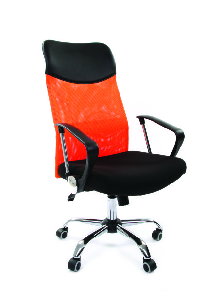 Офисное кресло CHAIRMAN 610 ткань 15-21 черный + TW оранжевый