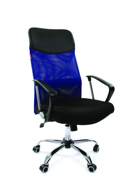 Офисное кресло CHAIRMAN 610 ткань 15-21 черный + TW синий