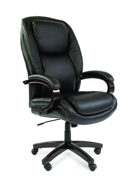 Офисное кресло Chairman 408 кожа+PU, черный