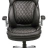 Кресло руководителя Бюрократ T-9915A/BLACK черный кожа/кожзам (пластик серебро), усиленное до 181 кг