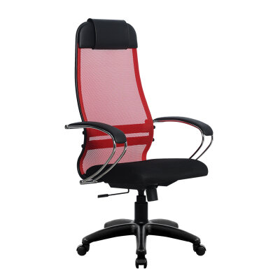 Кресло Metta SU-1-BK Комплект 18 красный, сетка/ткань, крестовина пластик Pl