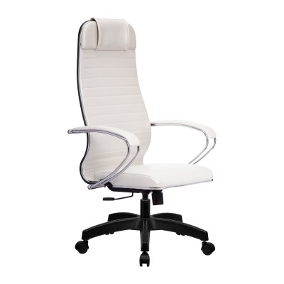 Кресло Metta Комплект 6 белый, кожа New-Leather, крестовина пластик Pl
