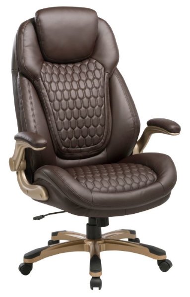 Кресло руководителя Бюрократ T-9917A/BROWN коричневый кожа/кожзам, усиленное до 181 кг