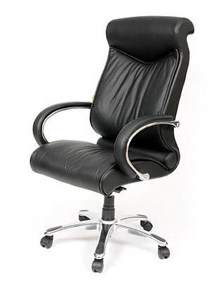 Кресло CHAIRMAN CH-420 (СН-420) Натуральная кожа цвет черный