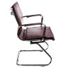 Кресло посетителя Бюрократ CH-993-Low-V/brown (коричневая иск.кожа, низкая спинка,  полозья хром)