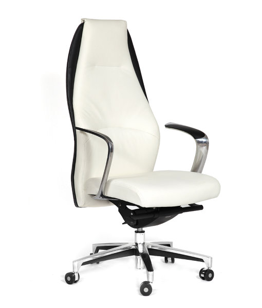 Офисное кресло CHAIRMAN BASIC кожа/кз, белый/черный N