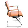 Кресло посетителя Бюрократ CH-993-Low-V/camel (светло-коричневая иск.кожа, низкая спинка,  полозья хром)