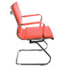 Кресло посетителя Бюрократ CH-993-Low-V/red (красная иск.кожа, низкая спинка,  полозья хром)