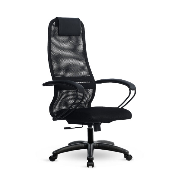 Кресло Metta S-BP 8 черный, сетка/ткань, крестовина пластик Pl