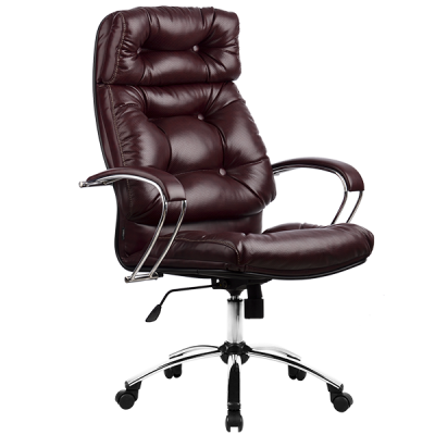 Кресло Metta LK-14 CH 722 кожа New-Leather бордовый, крестовина хром