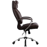 Кресло Metta LK-14 CH 723 кожа New-Leather коричневый, крестовина хром