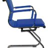 Кресло посетителя Бюрократ CH-993-Low-V/blue низкая спинка синий искусственная кожа полозья хром