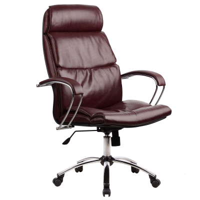 Кресло Metta LK-15 CH 722 кожа New-Leather бордовый, крестовина хром