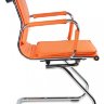 Кресло посетителя Бюрократ CH-993-Low-V/orange низкая спинка оранжевый искусственная кожа полозья хром