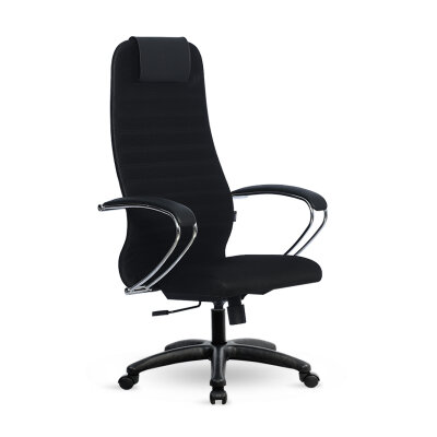 Кресло Metta S-BK 10 черный, сетка/ткань, крестовина пластик Pl