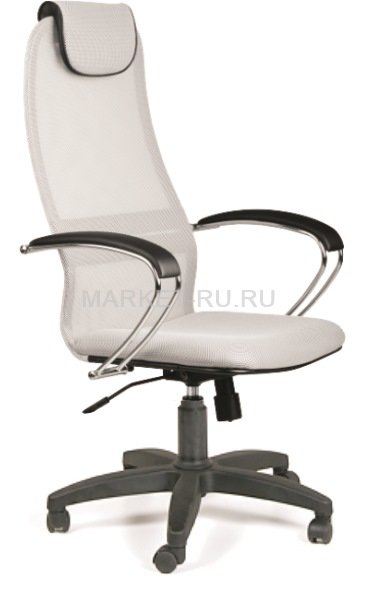 Кресло руководителя Metta bk-8 PL 24 светло-серый № 24, хромированный каркас