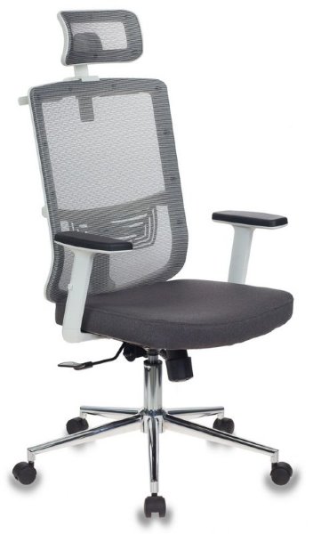 Кресло руководителя Бюрократ MC-W612-H/GR/GRAFIT серый BM-10 сиденье серый BAHAMA сетка/ткань крестовина хром (пластик белый)