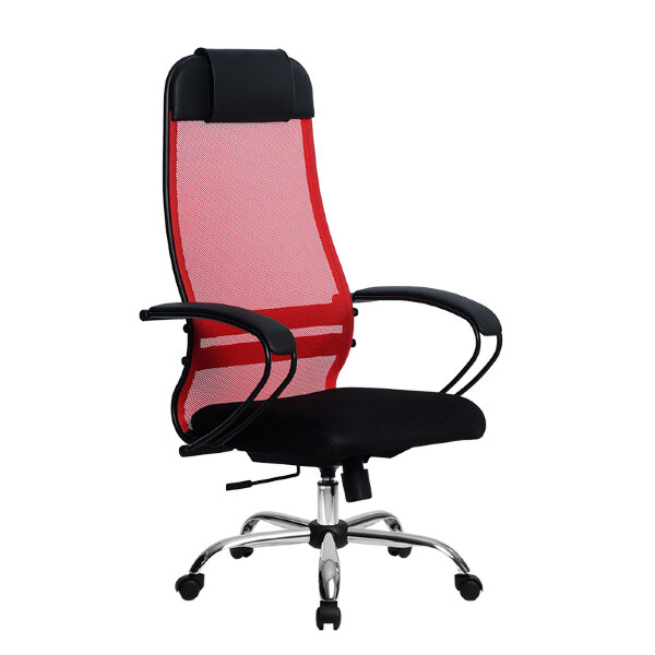 Кресло Metta SU-1-BP Комплект 11 красный, сетка/ткань, крестовина хром Ch