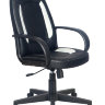 Кресло руководителя Бюрократ CH-826/B+WH вставки белые, сиденье черное, искусственная кожа