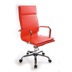 Кресло руководителя Бюрократ CH-993/red красный искусственная кожа крестовина хром