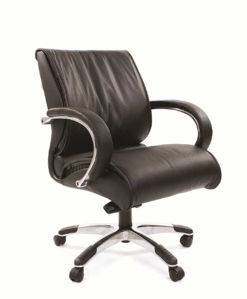 Кресло CHAIRMAN CH 444 (кожа) цвет черный, кожа