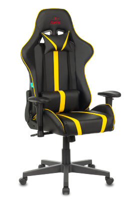Кресло игровое Бюрократ VIKING ZOMBIE A4 YEL черный/желтый искусственная кожа