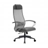 Кресло Metta Комплект 5 светло-серый, сетка/кожа New-Leather, крестовина пластик Pl-2