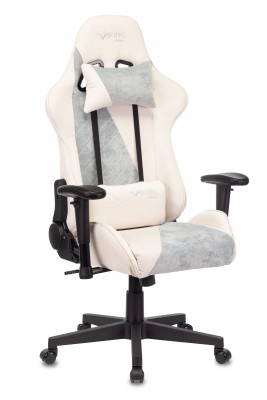 Кресло игровое Бюрократ VIKING X Fabric белый/серо-голубой с подголов. крестовина пластик (VIKING X BLUE)